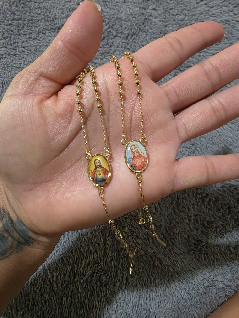 Italian 14k gold-plated rosary by Xuping